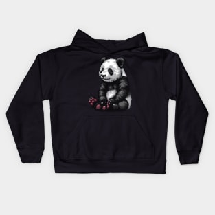 Pixelated Panda Artistry Kids Hoodie